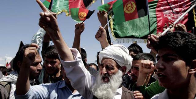 صدها تن علیه حملات اخیر پاکستان مظاهره کردند