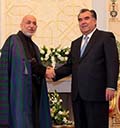 حامد کرزی روی تقویت همکاری اقتصادی  با تاجیکستان تاکید کرد 