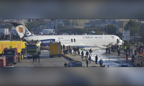 خروج یک هواپیمای مسافربری از باند در هنگام فرود در بندر ماهشهر ایران
