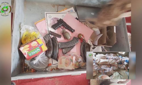 امنیت ملی 7750 کیلوگرام مواد انفجاری شبکه حقانی را از لوگر کشف و ضبط کرد 