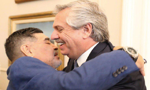دیدار مارادونا با رئیس جمهور آرجانتاین