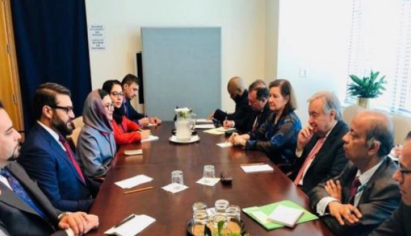 مشاور امنیت ملی با سرمنشی سازمان ملل متحد ملاقات کرد