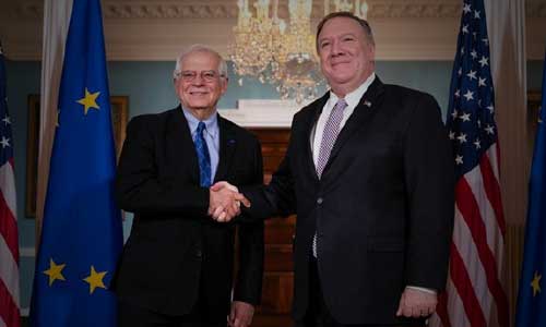 جوزپ بورل و پمپئو درباره ایران و «معامله قرن» گفت‌وگو کردند 