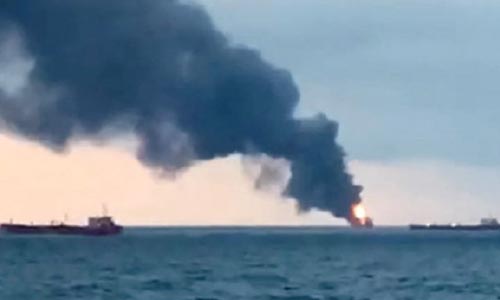 انفجار مرگبار در دو کشتی باری در دریای سیاه