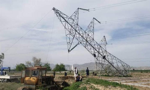 تخریب لین برق؛ برق وارداتی ازبیکستان به افغانستان قطع شد
