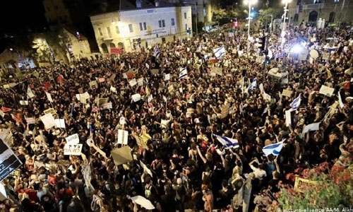 در اسرائیل هزاران نفر علیه نتانیاهو راهپیمایی کردند