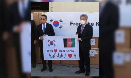 کوریا به ارزش هشتصد هزار دالرکیت های تشخیص بیماری کوید19 به افغانستان کمک کرد